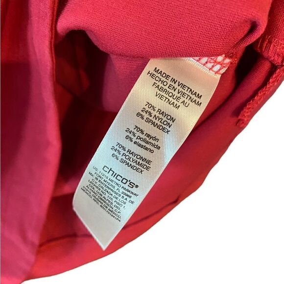 Chico’s Sz 0/Sm Solid Pink Side Button Detail Spandex Short Sleeve T-Shirt - Picture 5 of 6